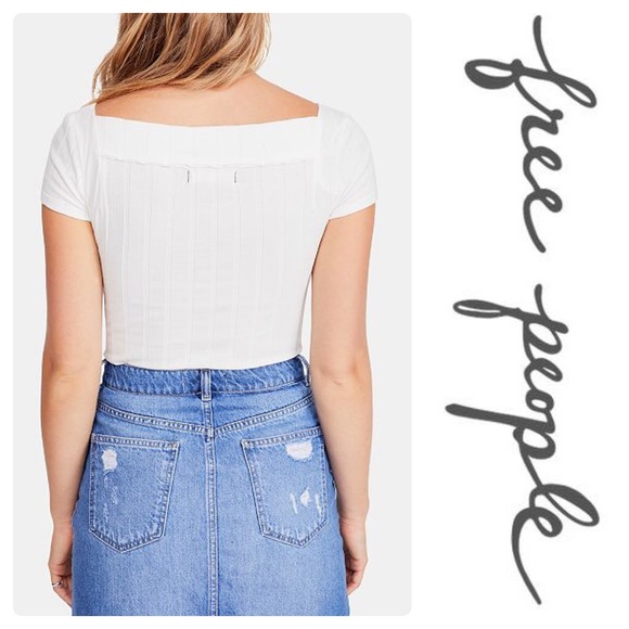 New Free People Ahoy T-Shirt In White - Picture 4 of 8